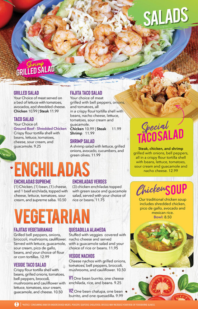 Menu Monterrey Mexican Restaurant
